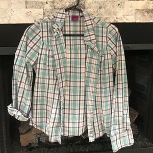 Plaid blue and purple button up